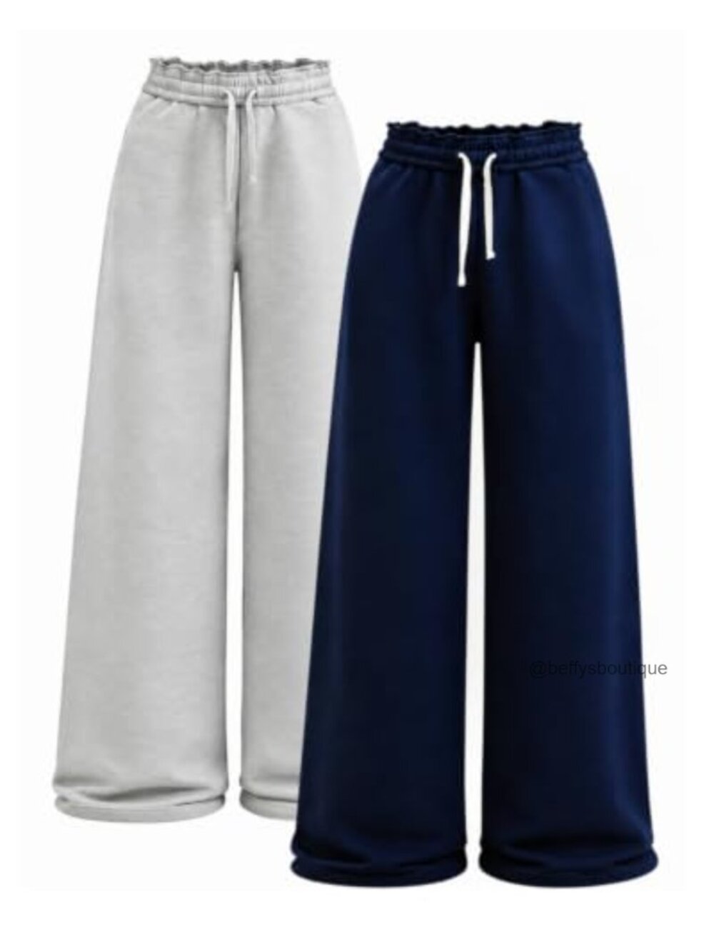 Girls Wide Leg Sweatpants 2 Pack Baggy Pants High Waist with Pockets